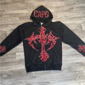 Capo Black and Red Graphic Hoodie
